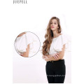 Été Européen et Américain Été Halter Court Paragraphe Sexy Sans Bretelles Volants Col Court Manches Courtes T-Shirt Blouse